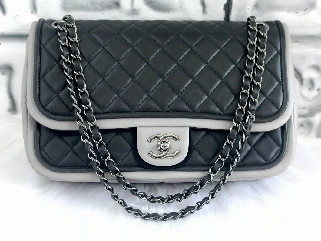 Chanel large bicolored flap bag