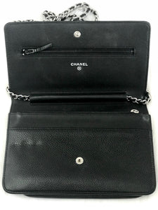 CHANEL Black Wallet on Chain Caviar Leather