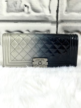 CHANEL Ombre Quilted Patent Leather Boy Clutch