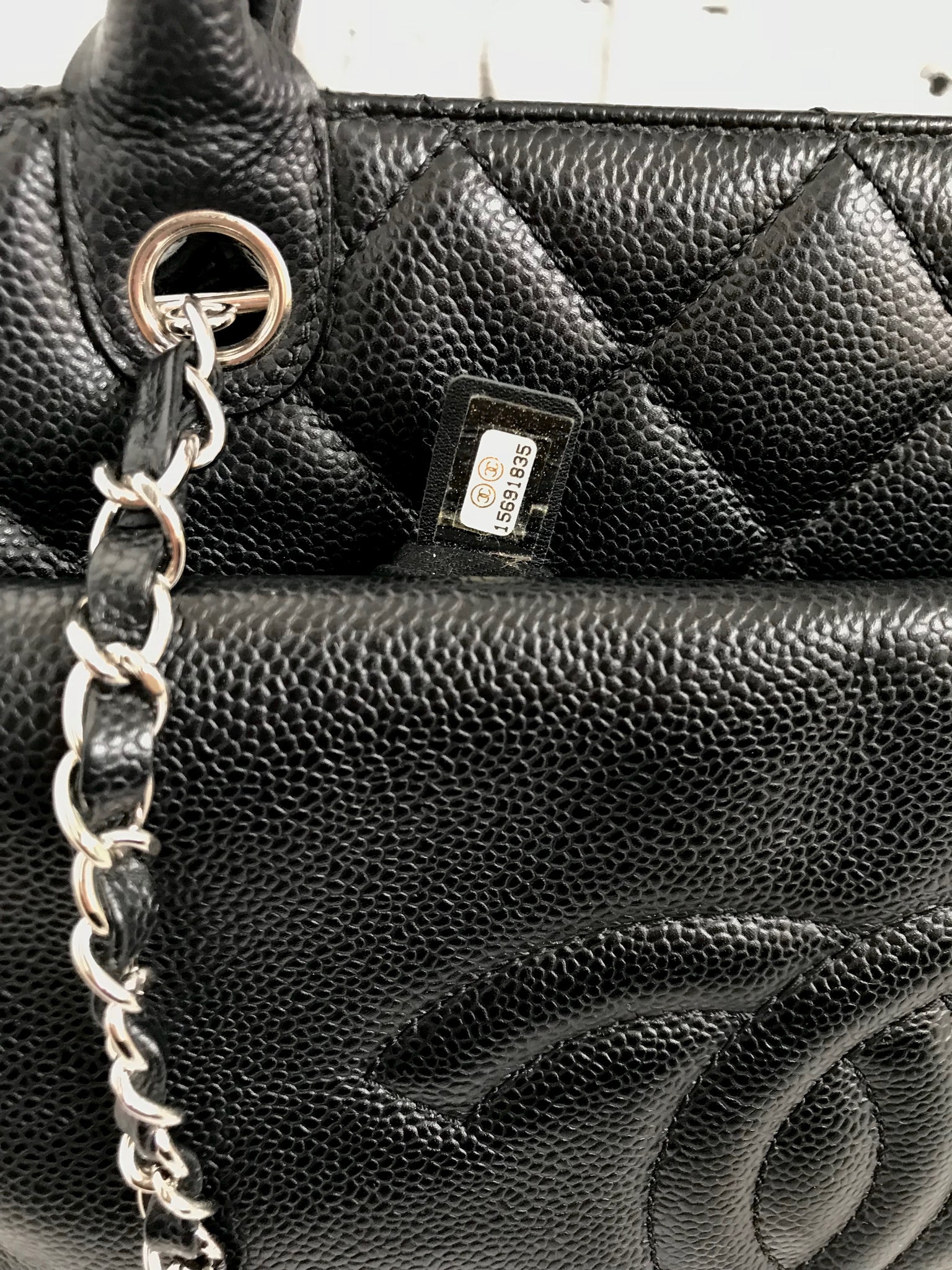 CHANEL Double Handle Tote Bag Caviar Leather Black – Clutch