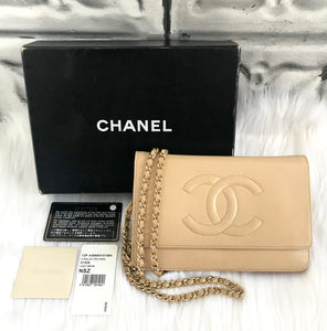 CHANEL Nude Wallet on Chain Gold Hardware