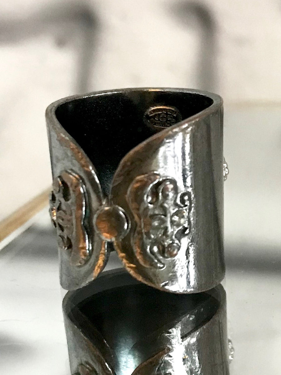 Chanel Rinestone Rings CHANEL Rhinestone Silver Ring – Clutch & Covet, LLC