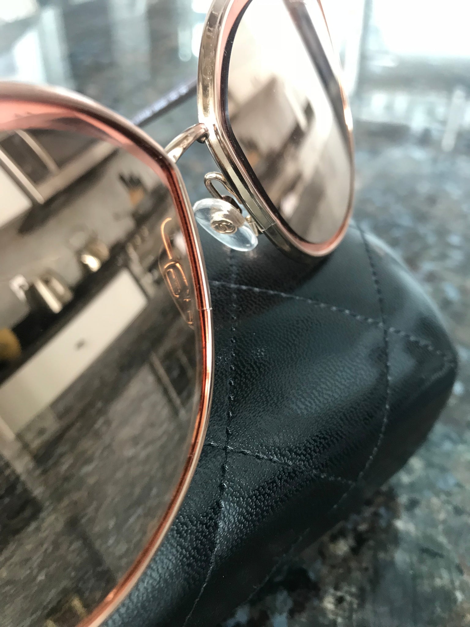 CHANEL Rose Gold 18k Metal Cat Eye 4222 Sunglasses Clutch Covet LLC